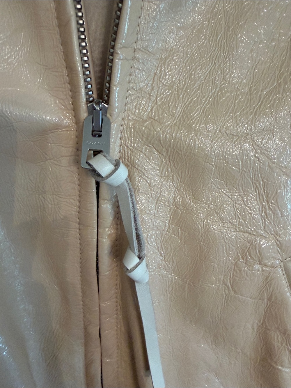 COACH Women’s Beige Cream Leather Bomber Jacket M - Picture 7 of 7